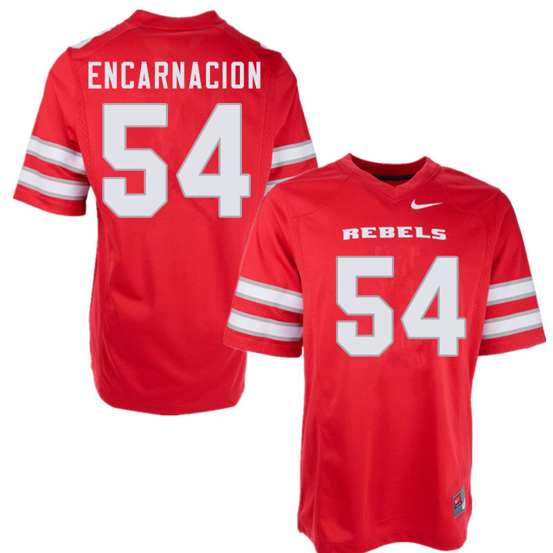 Men #54 Jaylen Encarnacion UNLV Rebels College Football Jerseys Sale-Red - Click Image to Close